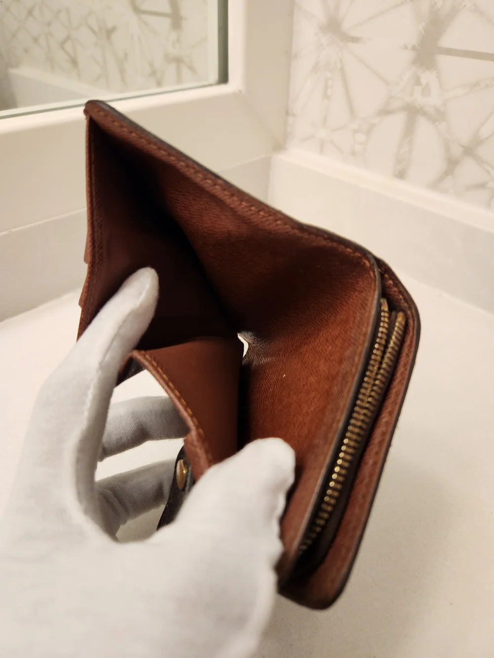 Louis Vuitton Monogram Canvas Zip Compact Wallet With Dustbag